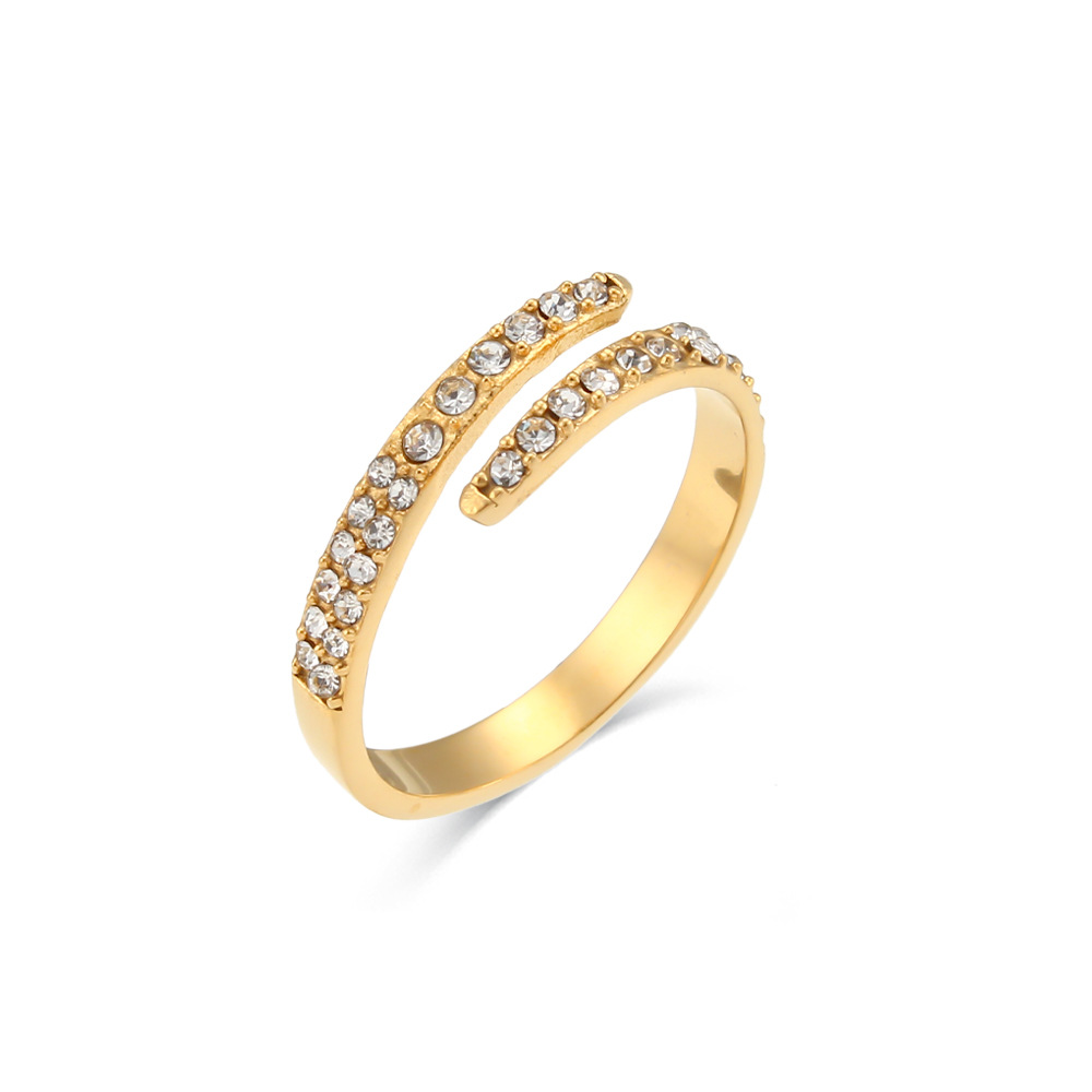 8bfa5e23 eb84 48b0 9f17 2dfa5774d330 Gold-plated Diamond Personality Simple Open-end Zircon Ring