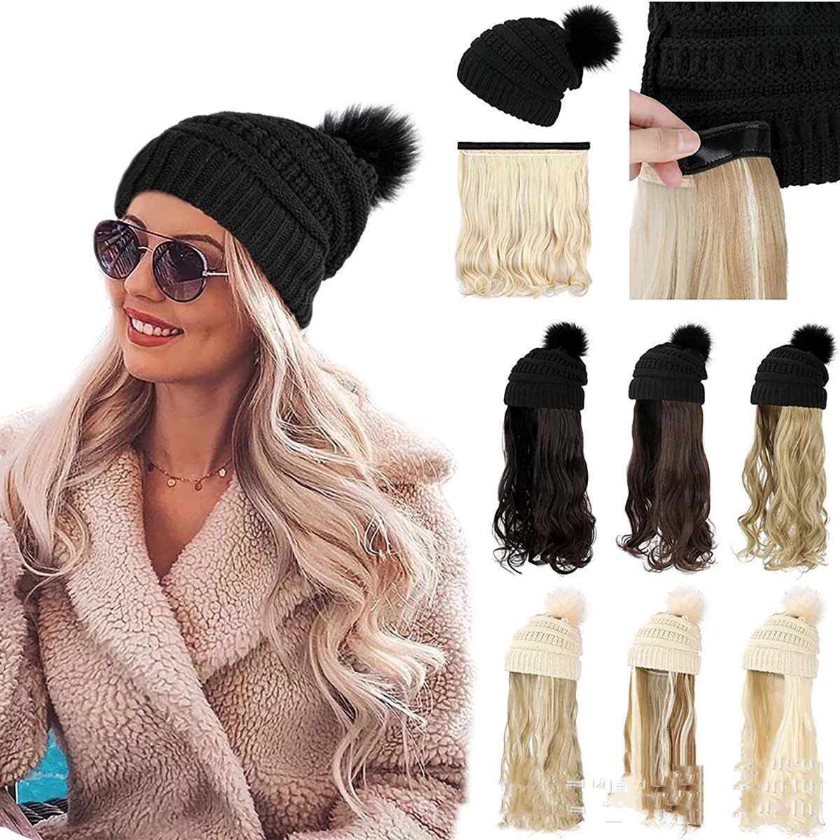 Chic Hat Wigs: Elevate style seamlessly with this versatile fashion fusion .image 16