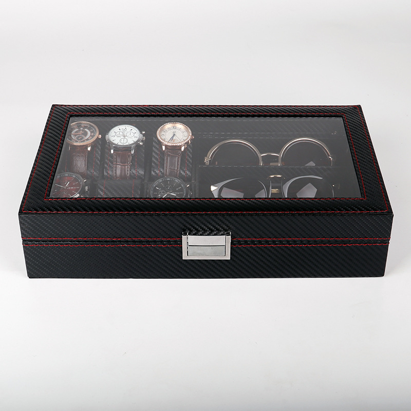 Carbon Fiber Watch Glasses Storage Display Case