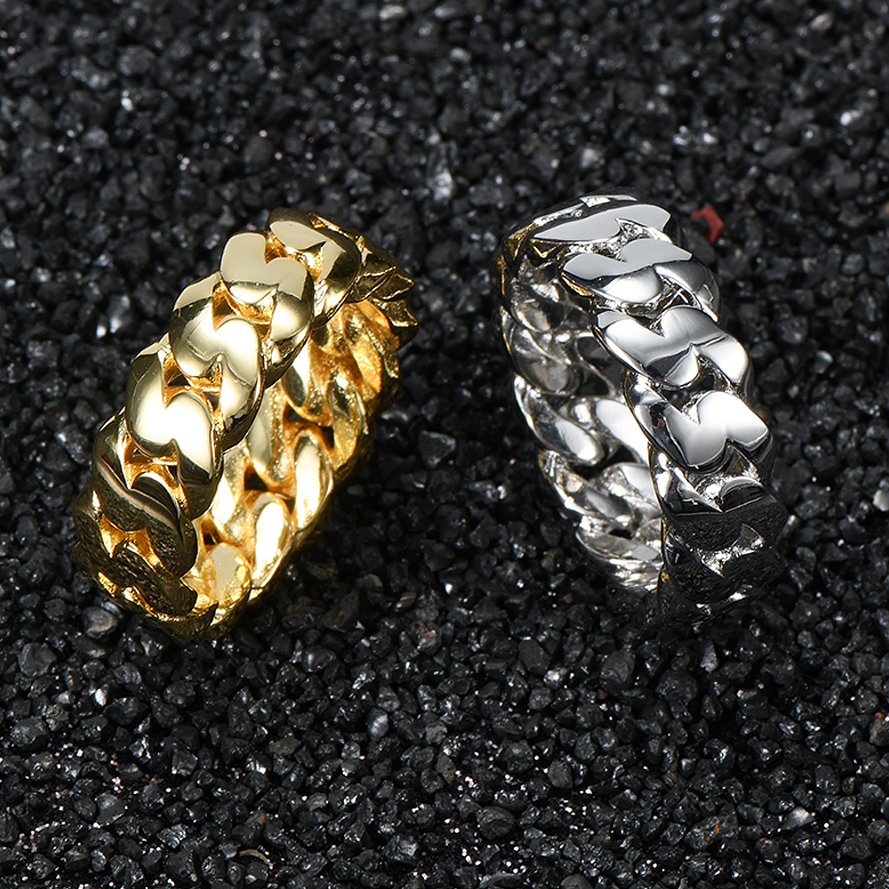 8d1d9c77 3ef0 4075 8d33 b38023e7b3a4 Hip Hop Simple 8mm Glossy Cuban Chain Ring Real Gold Plating