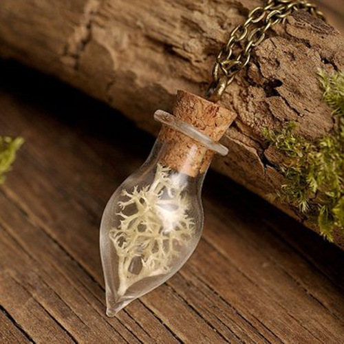 8d2a48c1 67e7 4719 981b 531641bf7291 Water Drop Glass Cover Long Dried Flower Hair Necklace