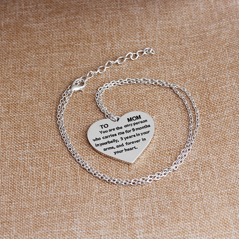Letter Heart Necklace For Mom
