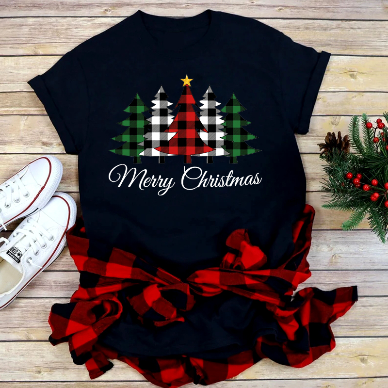 Festive Foreign Trade Christmas Tree T-shirt for Men and Women - celebrate the season in style! image10