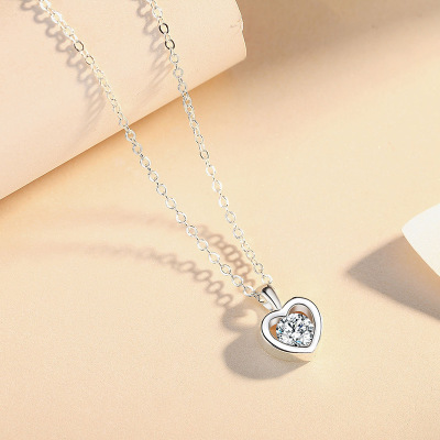 8f748951 5deb 420e 8233 6ef07ad20652 Small Round Diamond Necklace for Ladies Heart Shaped Pendant