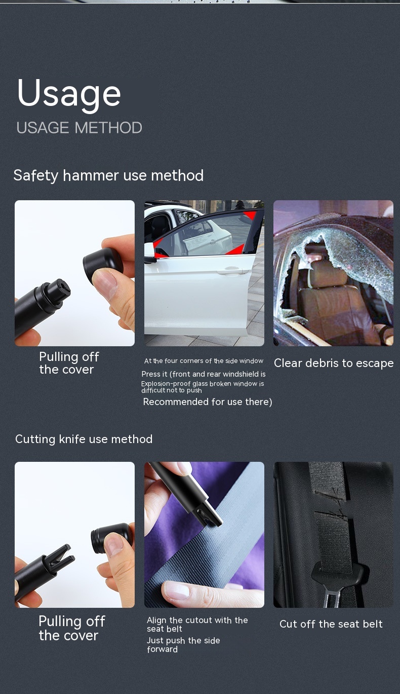 Title 4, Multifunctional Safety Hammer Special Emergency...