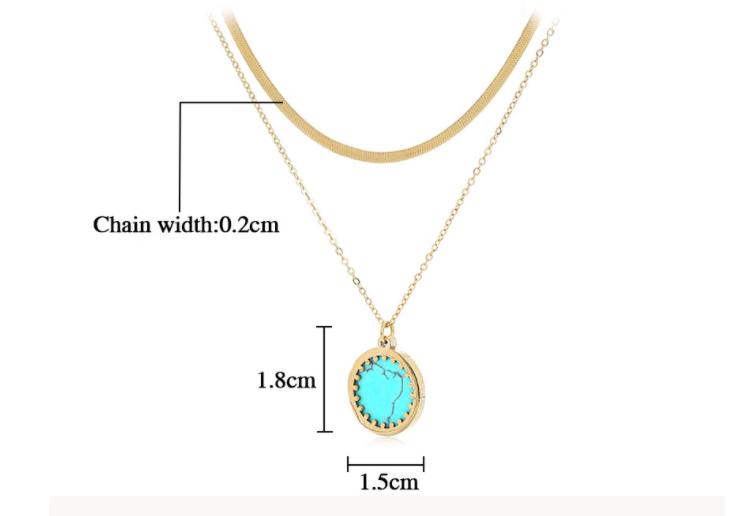 906b94d5 e225 4a1c a874 dc254a8a864a Trendy Hip Hop Spliced Chain Double Layered Wearing Turquoise