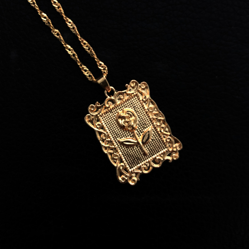 90f8567b 52cd 486c 9c60 b3ff188105d0 Bohemia Portrait Alloy Gold Coin Pendant