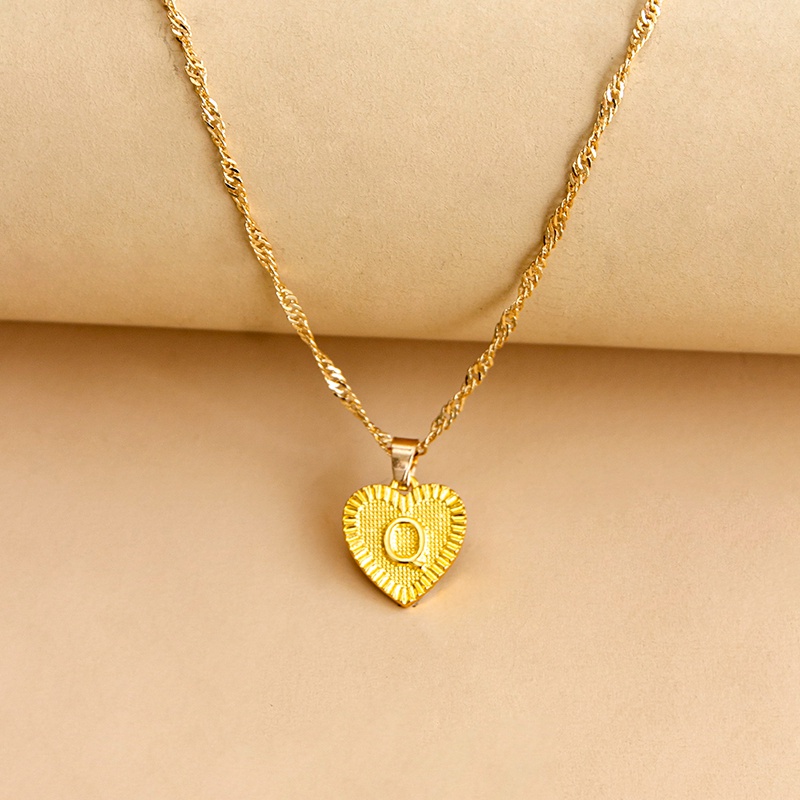 91747599 fab0 4ba5 aaec d9b200224e61 Hexagon Imitation Gold Pendant Necklace Peach Heart