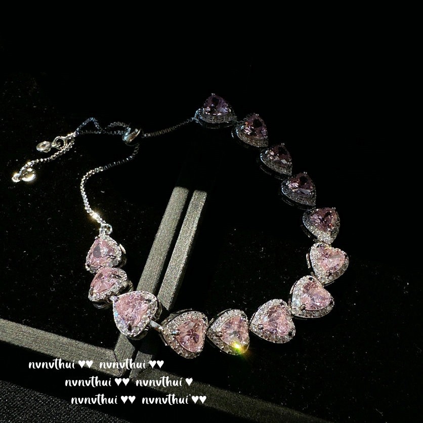 91b7e828 0cb2 412e 8947 deaa0eb60960 trans Sweet Peach Love Gem Bracelet Star River Bright Gold-plated Candy Loving Heart Zircon Necklace