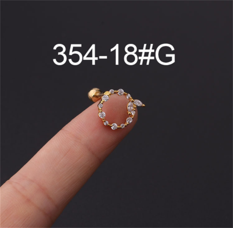 92094fe2 5496 4225 9be8 10396d3fcf0f Stainless Steel Stud Zircon Pierced Earrings