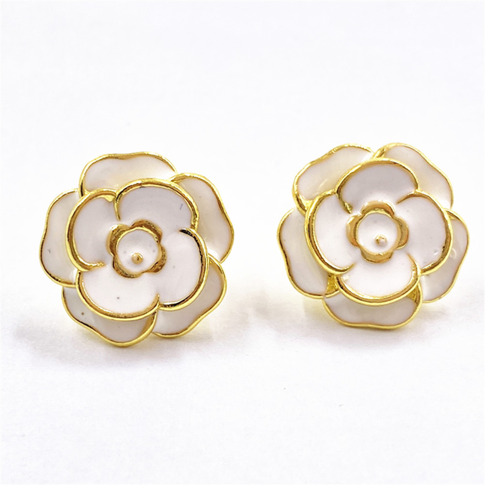 94841992 ff65 455a 9ba0 b05c94f8d6ef Women's Fashion Simple Copper-plated Gold Drop Oil Rose Stud Earrings