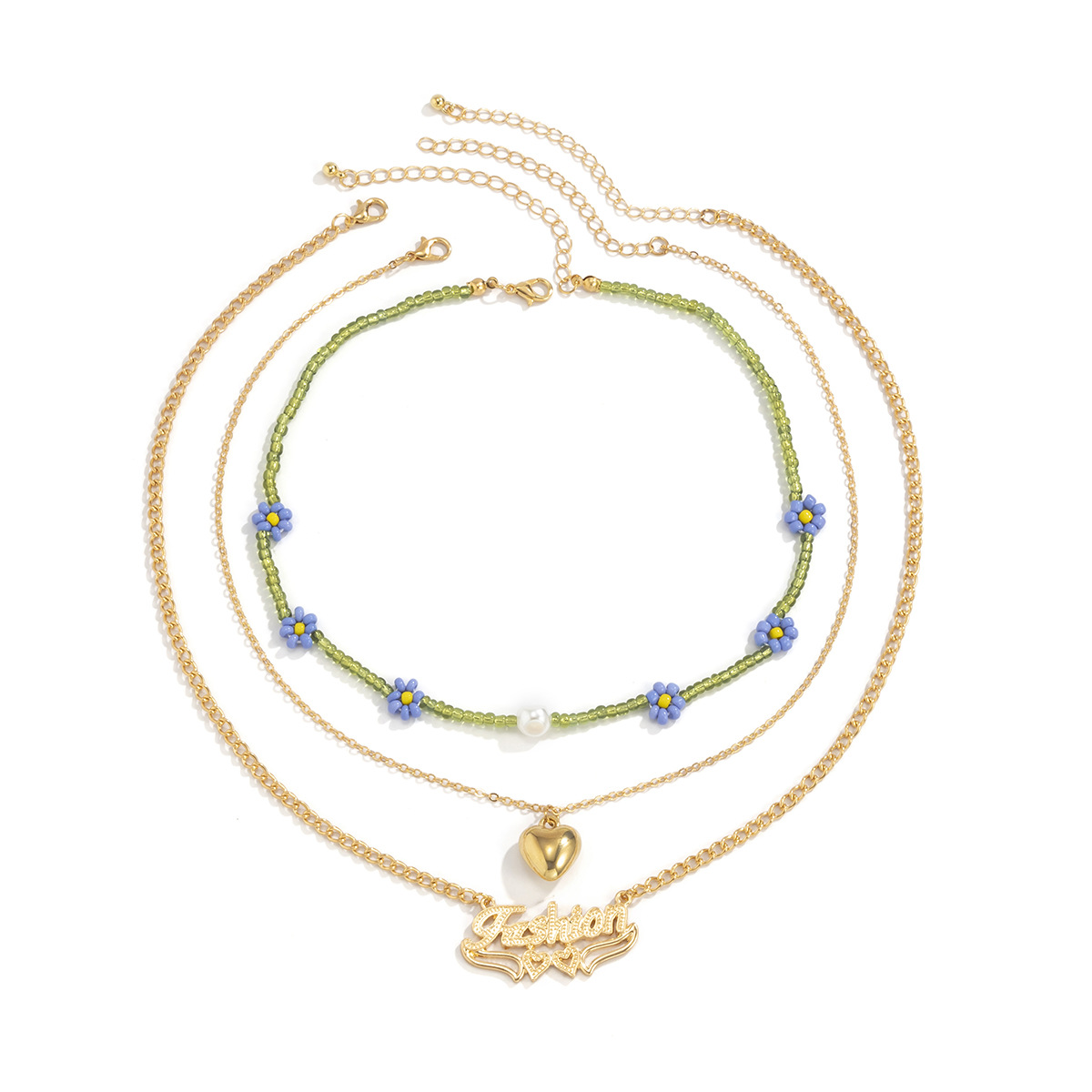 96165e15 be5c 4d92 82a4 c795dd86855a Simple Stacked Letters Love Sweet Cool Clavicle Chain