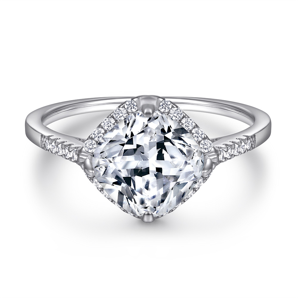 Women's Square Zircon Sterling Silver Ring 3 966da0eb 5ddb 4418 8f96 011068e778bb Women's Square Zircon Sterling Silver Ring