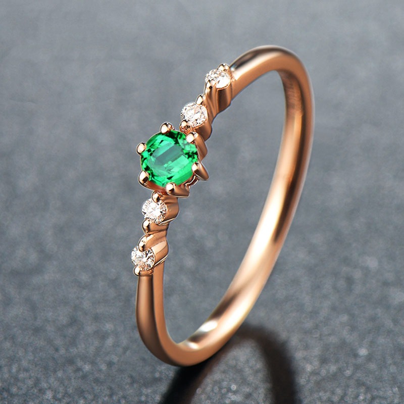 990ab089 daab 4236 a421 f378c268d1bc Emerald Plated 18K Rose Gold Ring