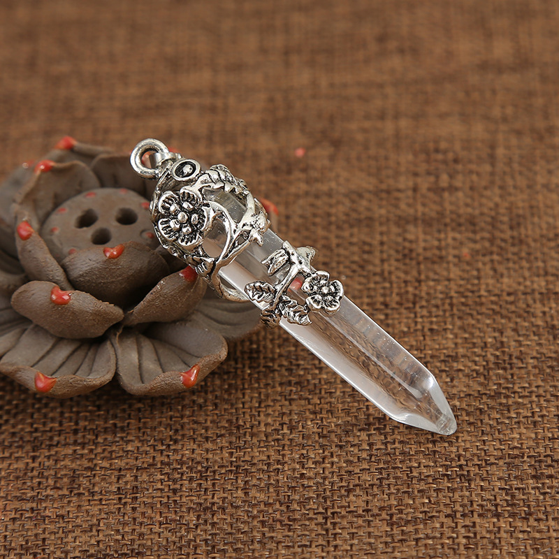 9a518761 017b 4c1a bf93 6763479cffbf CrystalHexagon Column Pendant Rose Flower Plum Necklace