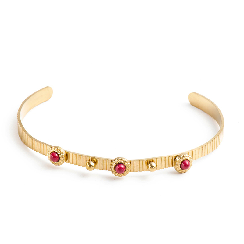 9aa19091 9dd7 4293 b279 36b6297569a6 Vintage Natural Stone Adjustable Stainless Steel Bracelet