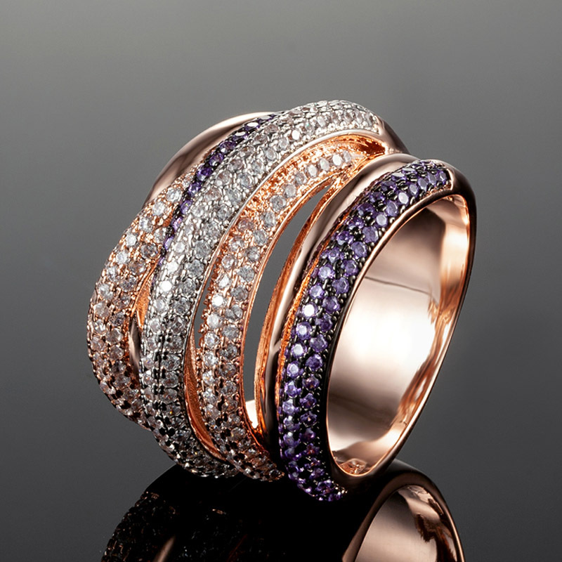 9c19f221 630d 42c6 a88b d1f3067f333c European And American New Three-color Geometric Cross Ring Earrings