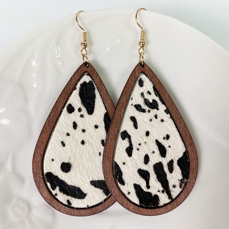 9cd95e0b 3548 4976 801e 29acd95a1505 Leopard Print Horsehair Cowhide Earrings Europe And America