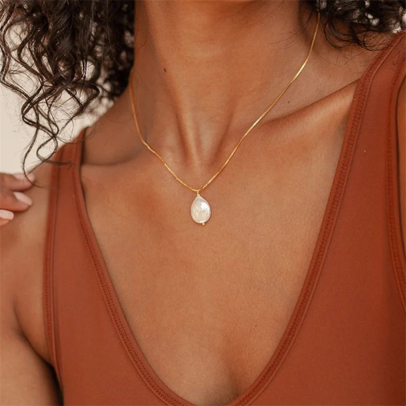Baroque Freshwater Pearl Necklace Pendant Gold Plated Chain Necklace 6 9d2e741e 1922 444e 950a 128fe1c188af Baroque Freshwater Pearl Necklace Pendant Gold Plated Chain Necklace