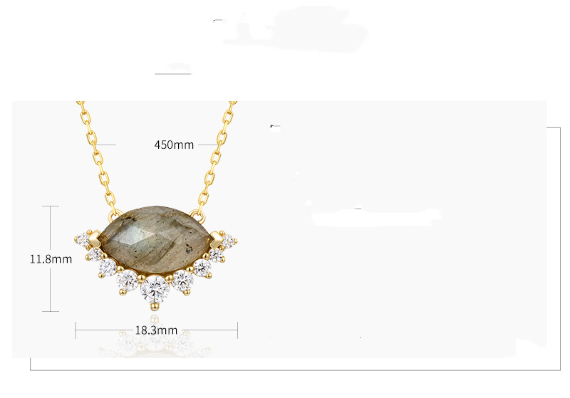 9d8ad918 b6b6 4170 9209 13e019d1d58c Women's Gold Natural African Labradorite Geometric Necklace