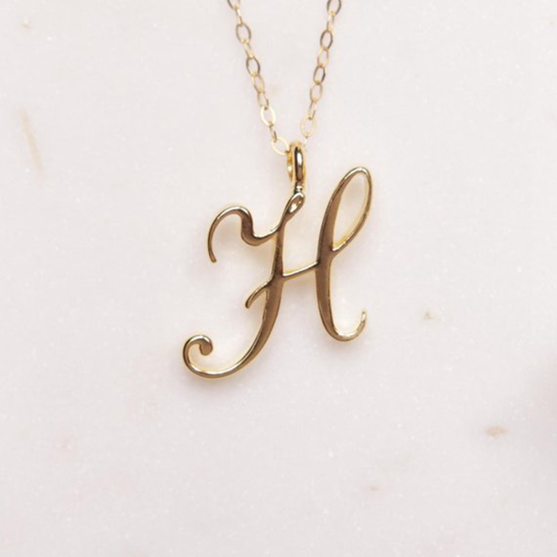 9d9e7143 91ca 4254 96b7 0a112508ef05 Gold 26 Old English Initial Letter Necklaces For Women