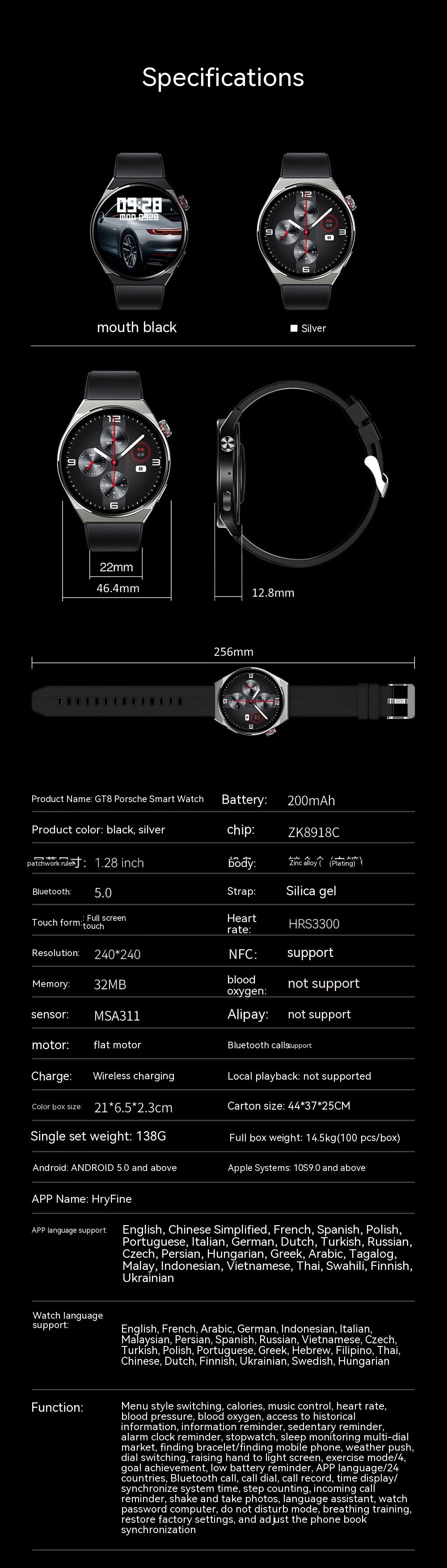 Wireless Charger Smart Watch - Front View