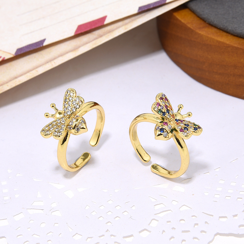 Women's 18K Gold Micro Inlay Color Zircon Open Adjustable Ring 1 9f26036e e59b 439f b717 5f37681d7e16 Women's 18K Gold Micro Inlay Color Zircon Open Adjustable Ring