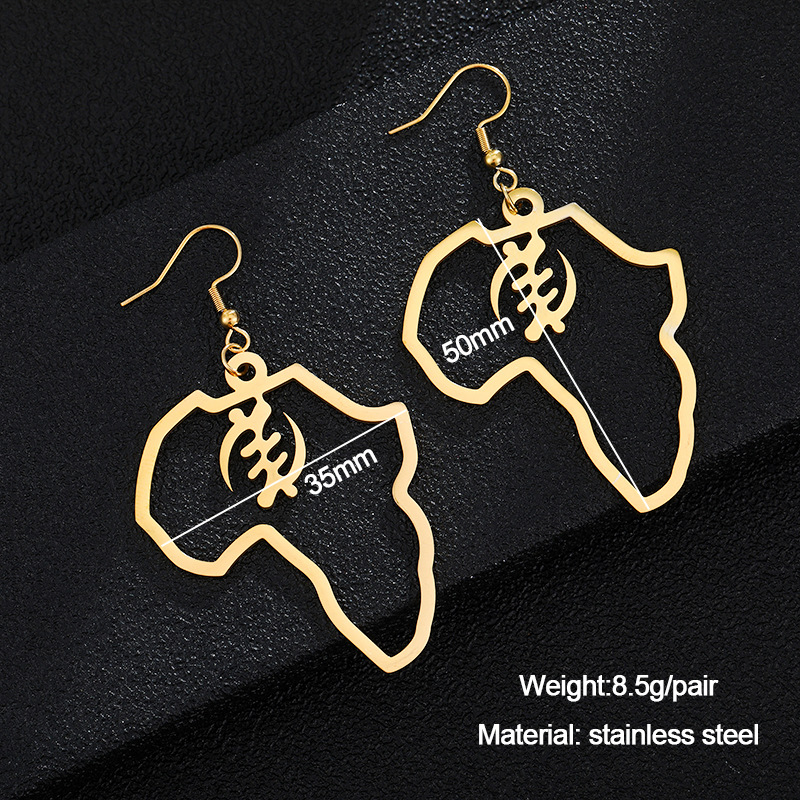 a15312b7 5da4 4408 ab17 7a76932a0fd2 Gold Stainless Steel Adinkra Gye Nyame Earrings