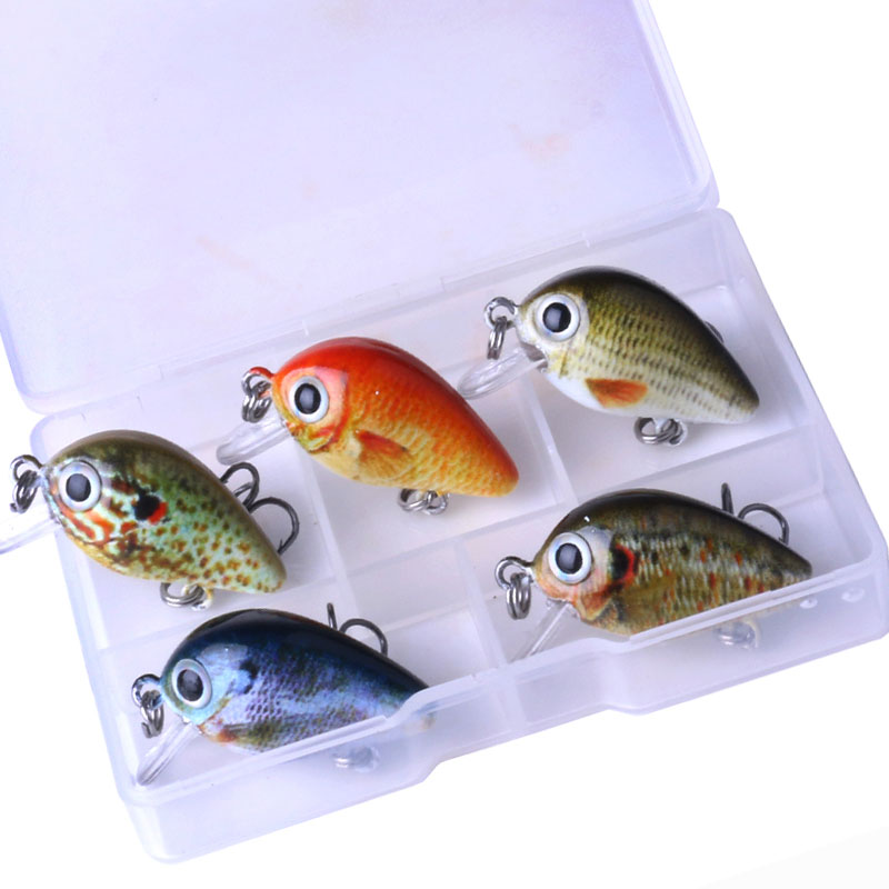 5pcs 1.5g 2.7cm Mini Wobblers/Crankbait Fishing Lure Artificial