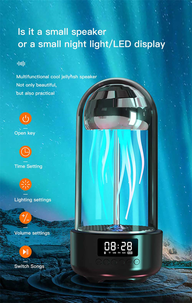 colorful bluetooth speaker jellyfish lamp