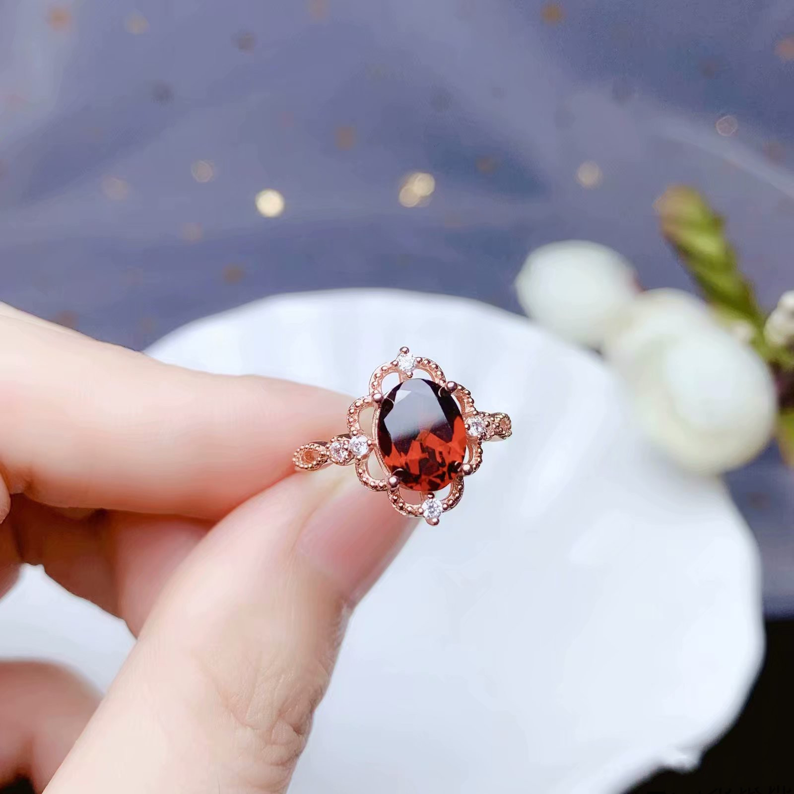 a33eab09 ebec 41b4 8e47 479bb195736b Ring Empty Setting Silver Plated 18K Gold Inlaid Oval Emerald Fancy Emerald