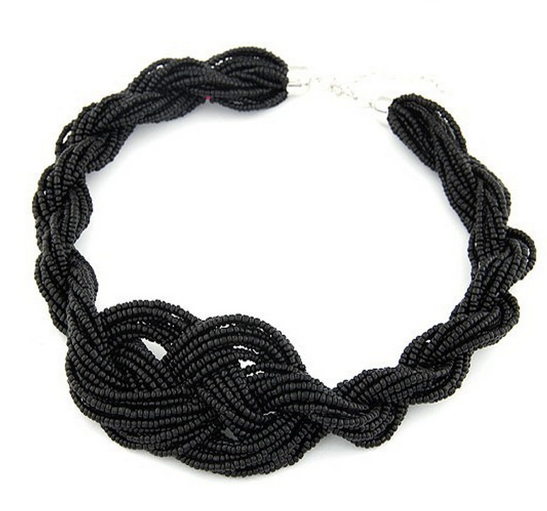 a34e30f1 eed7 4534 9227 3b4d591a925e Concise Shaped Braided Rice Beads Temperament Clavicle Chain