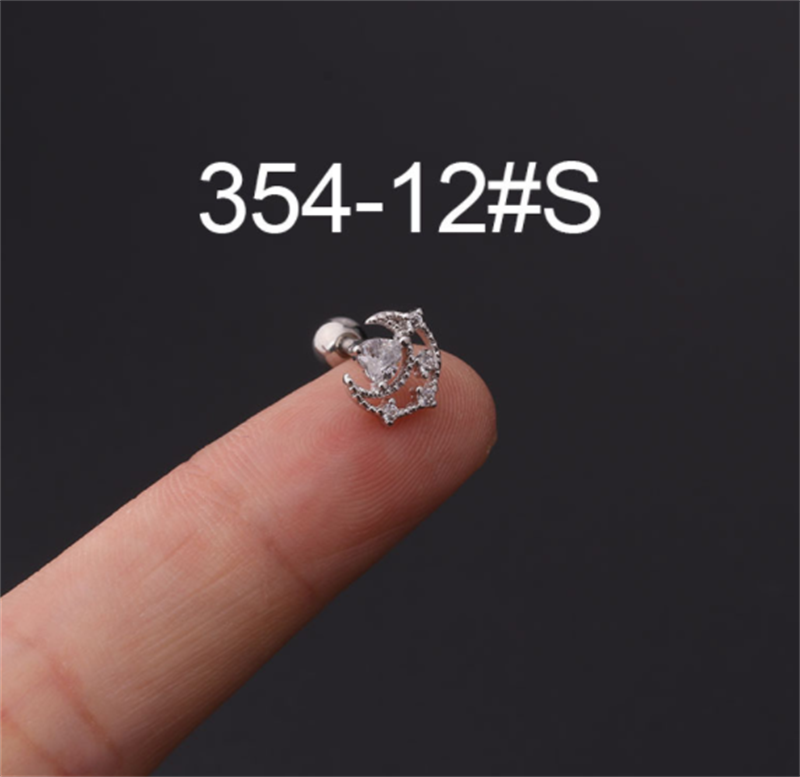 a3f1928e 8a18 448b b4e8 3a784bb54876 Stainless Steel Stud Zircon Pierced Earrings