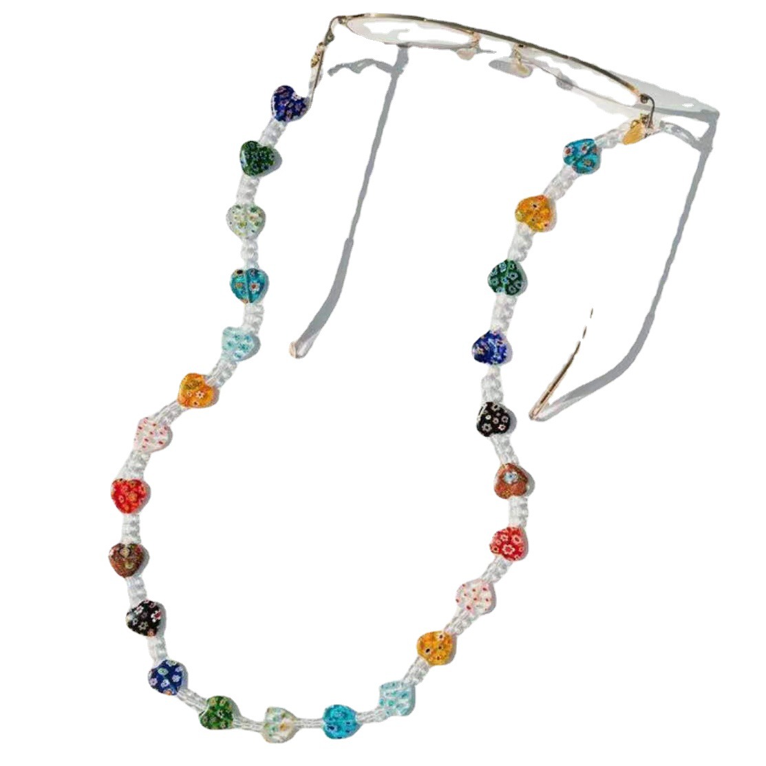 Peach Heart Glass Beads Glasses Chain Hanging Neck Mask Rope 1 a3f2997e 7487 439b a95b 8ee584bed6bc Peach Heart Glass Beads Glasses Chain Hanging Neck Mask Rope