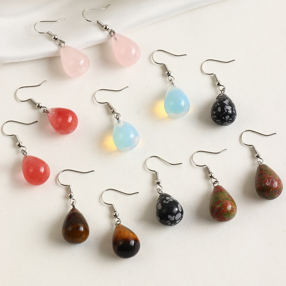 a457c6ce 66d4 4a82 b01f 8ded52d749f7 Simple Temperament Transparent Crystal Drop Earrings