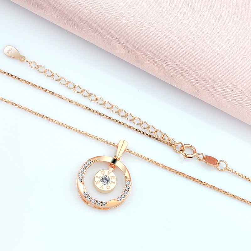 a5dbc7d9 e395 4501 a38e 6531b7f17562 Women's 925 Sterling Silver Plated 18k Yellow Gold Love Necklace