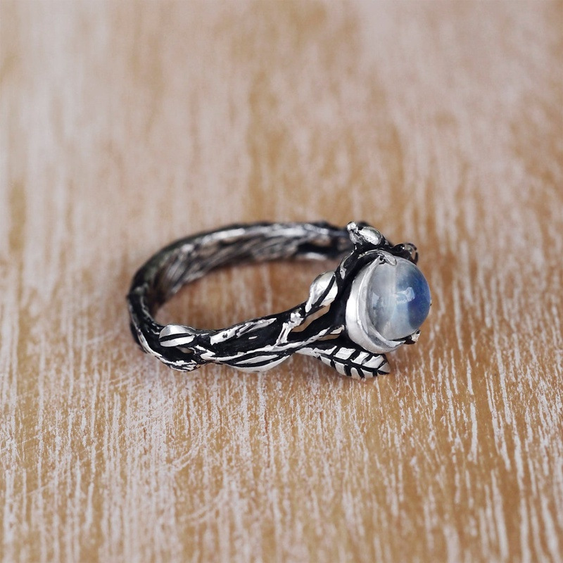 a6383681 694c 4d16 9292 05a22d6631e8 Alloy Branch Moon Ring Geometric Pattern Moonlight Ring Ornament For Women