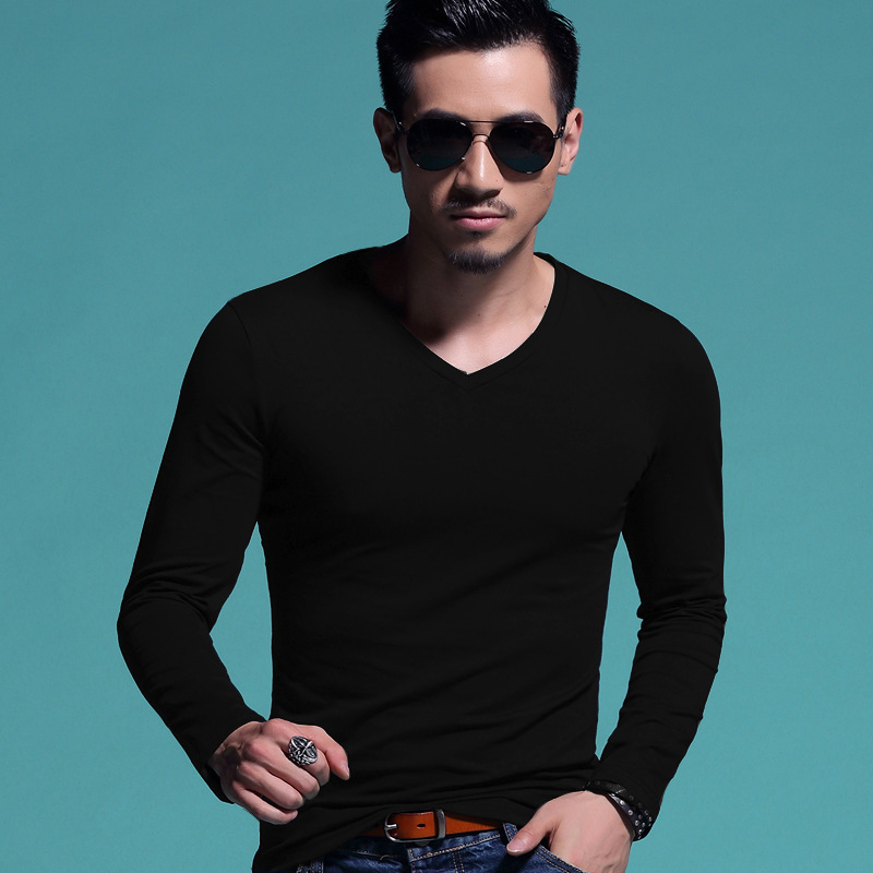 Black Classic Men's Slim long sleeve T-shirt