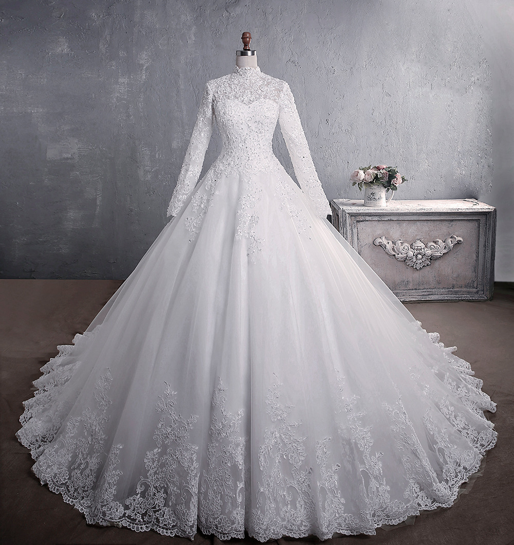 Long Sleeve Lace Bridal Wedding Dress