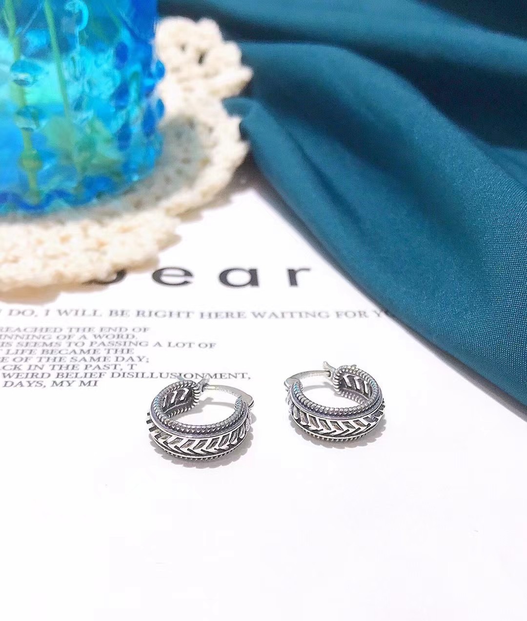 a8ef68e7 9c42 409e a349 45599ada978f Thick Version Of French Style S925 Thai Silver Retro Personality Minimalist INS Earrings Women