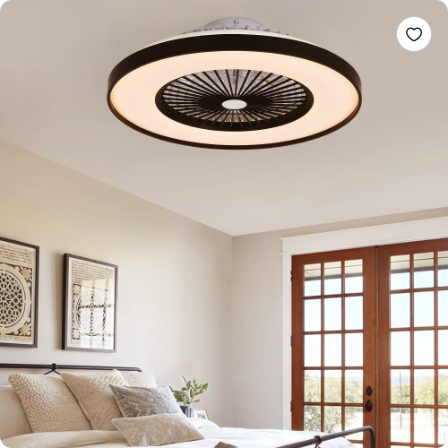 23 Inch Black Ceiling Fan Light With LED RGB Dimmable & Color Changing, APP & Remote Control, Modern Smart Ceiling Fan For Living Room view 10
