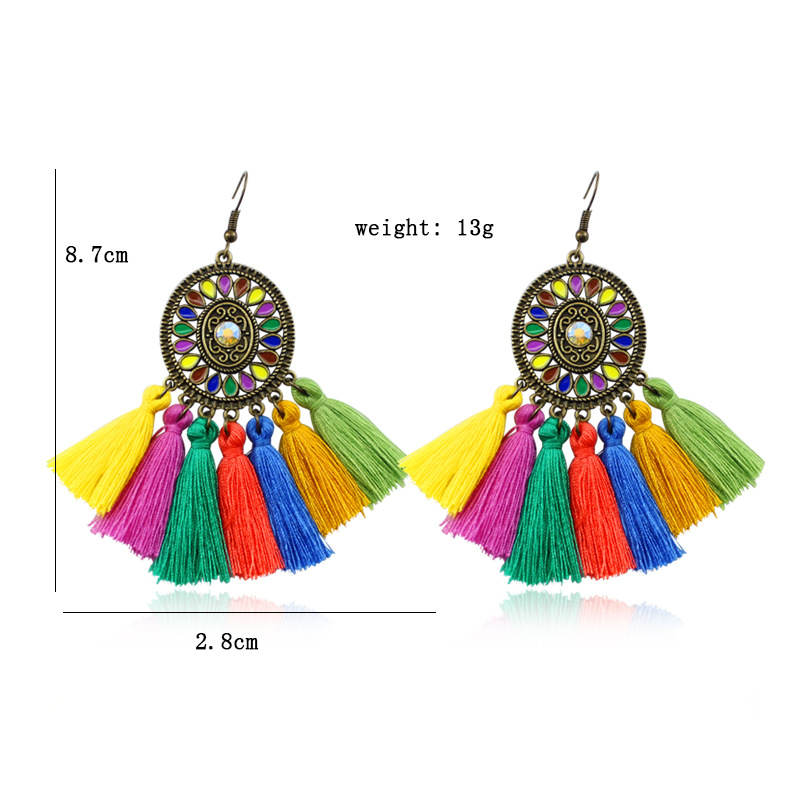 Fabric Tassel Large Version Sunflower Earrings 2 a9f9f674 aa2d 490b 9086 71fe257e26ca Fabric Tassel Large Version Sunflower Earrings