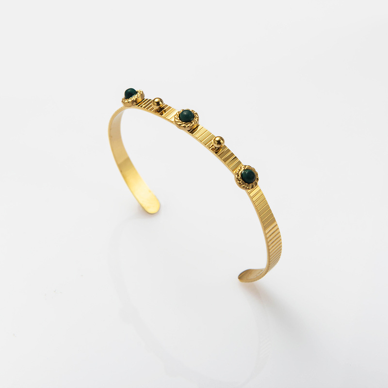 aab166ea 53f2 4496 a44e 02e778c31451 Vintage Natural Stone Adjustable Stainless Steel Bracelet