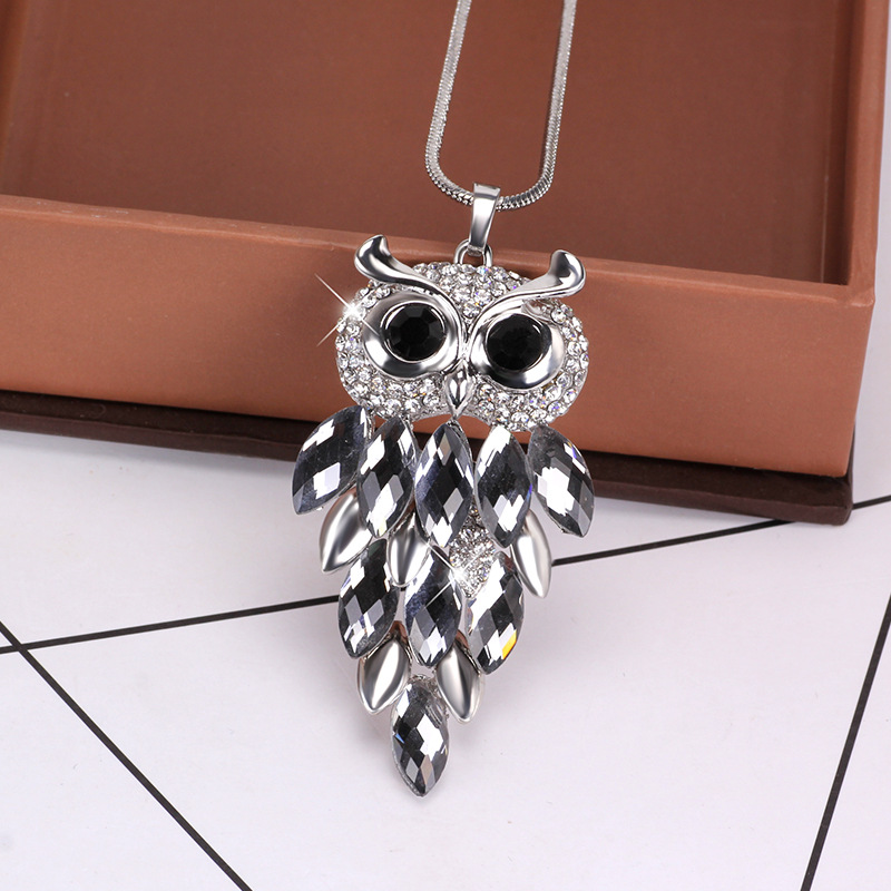 aba4b105 0b16 4552 b7b0 4857ddec7f5f Fashionable All-match Long Necklace Female Owl Opal Sweater Chain