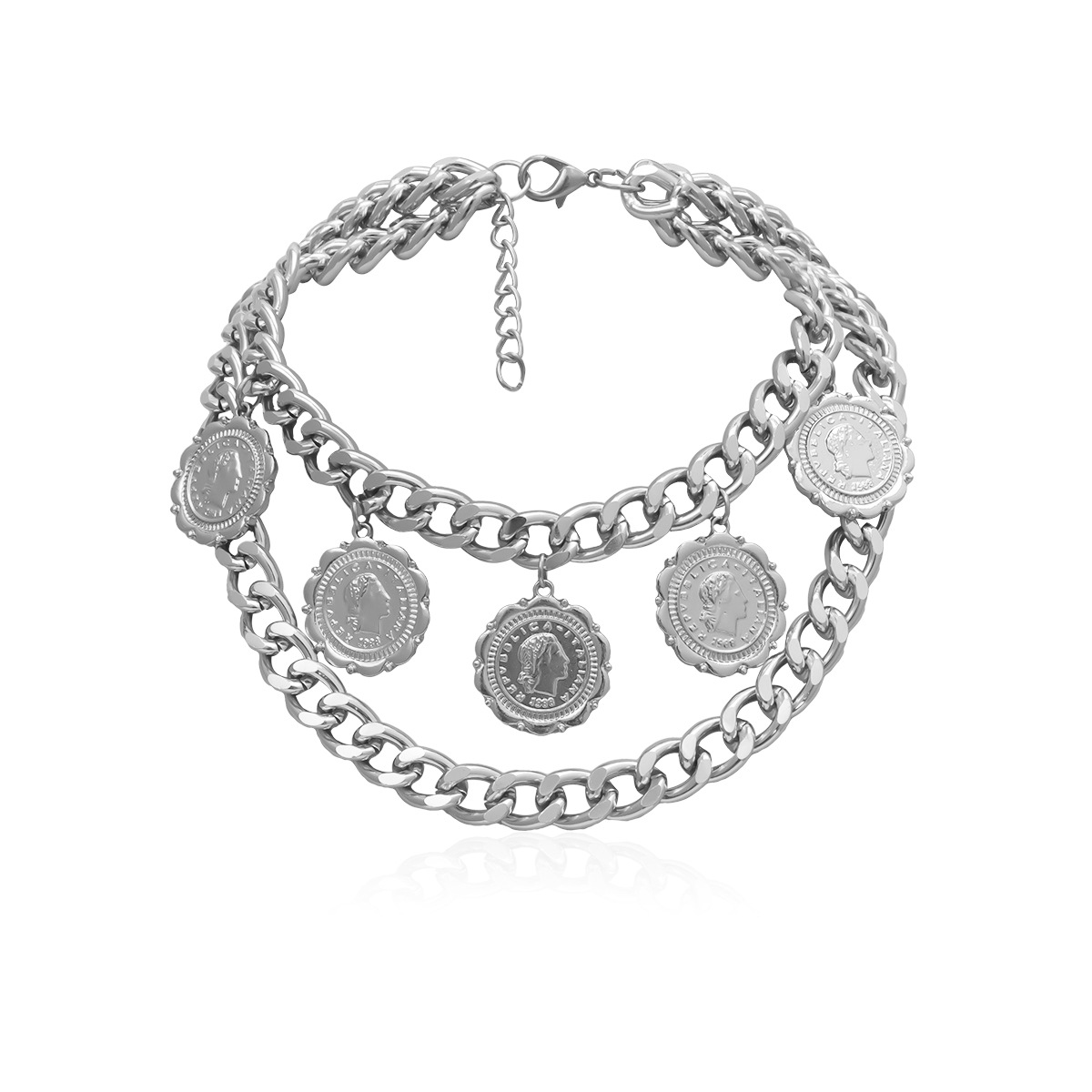 abbb59f7 9d66 452d 9d60 c77e86a0d0f8 Retro geometric thick chain multi-layer necklace