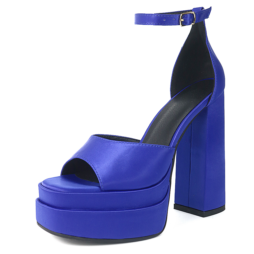Buckle High Heel Trendy  Style Elegant  Peep Toe Double Platform Women Shoes