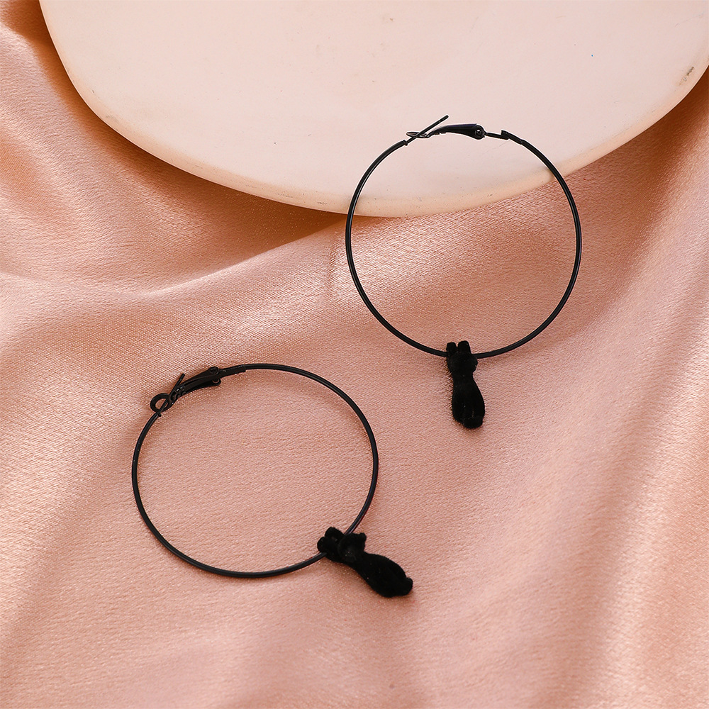 adeaaf28 0753 4eef 8ce8 9fd803fc997b Simple Ethnic Style Kitten Circle Earrings Female Geometric