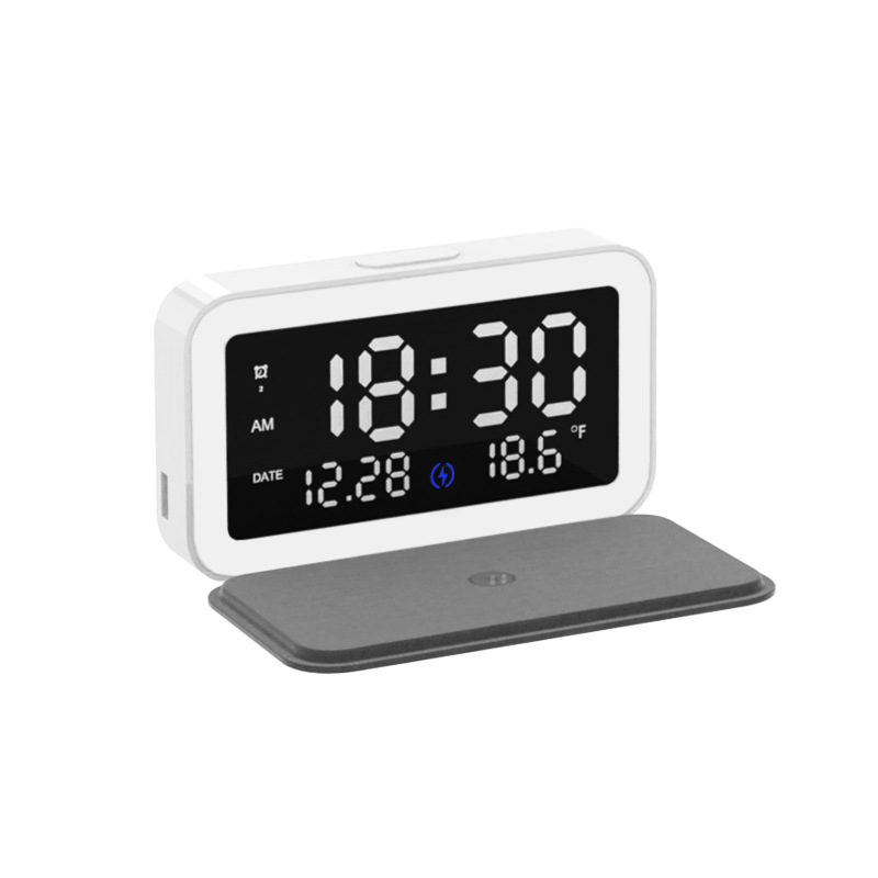 Multifunctional Fast Wireless Charging Bedside Digital Alarm Clock 55
