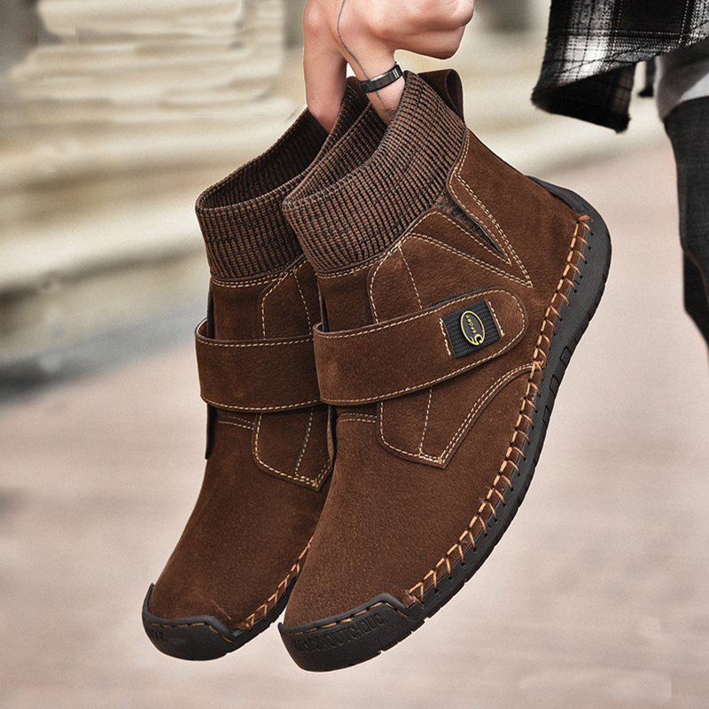 Title 4, Mens Velcro Shoes Ankle Boots Winter Sock Trai...