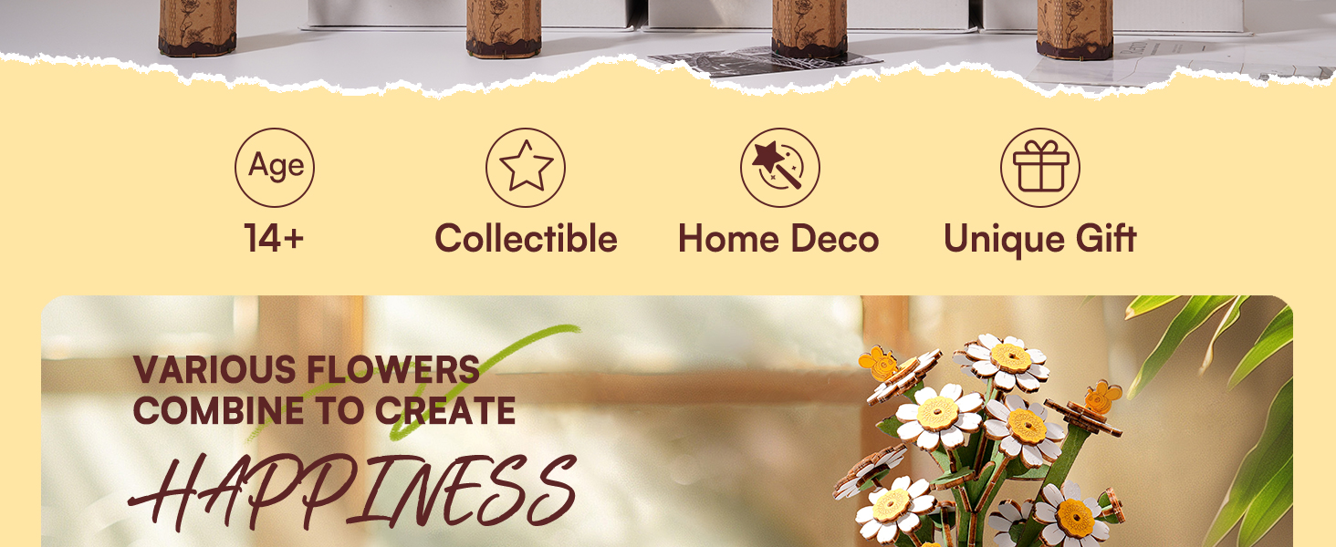 flowers 3d wooden puzzle